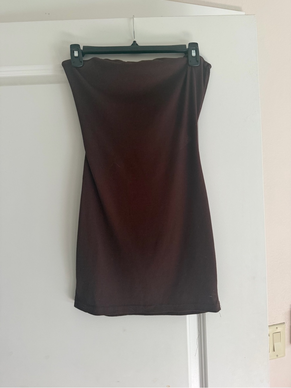 Strapless Bodycon Tube Dress in Deep Brown